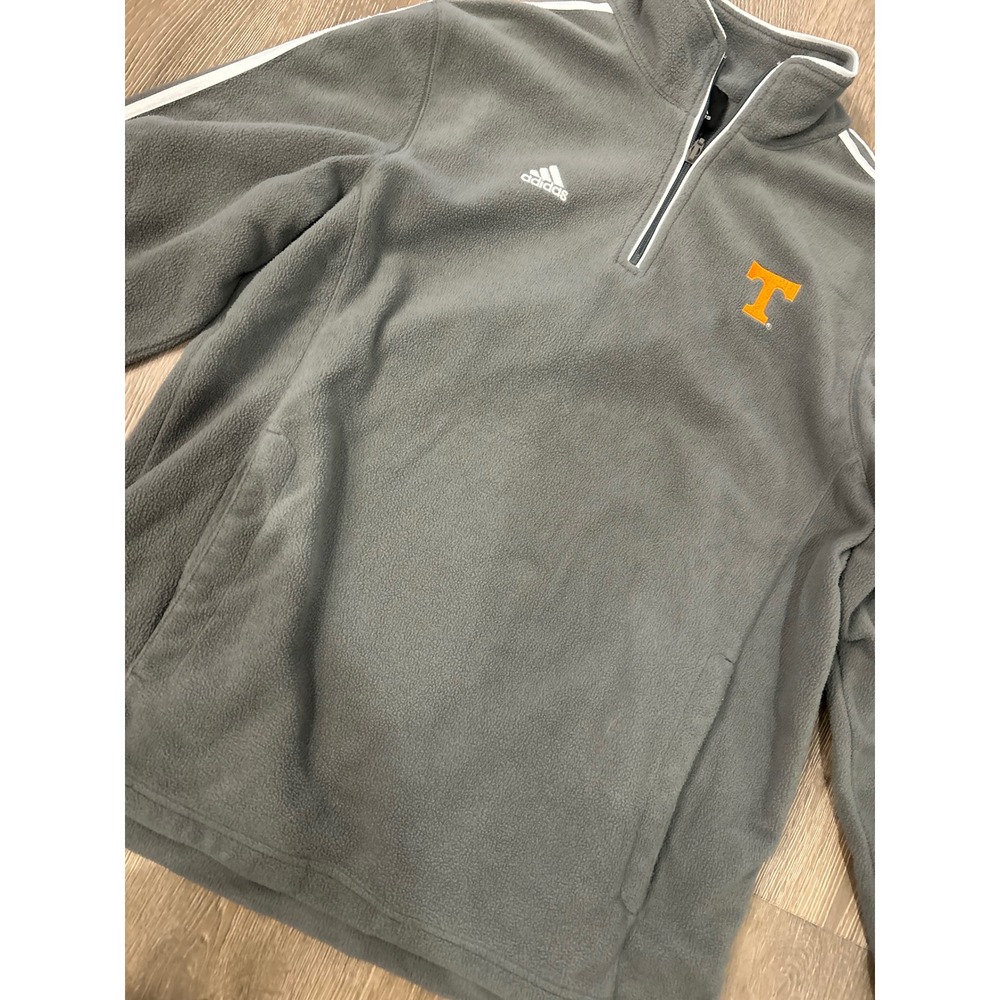Adidas Mens Tennessee Volunteers Quarter Zip Fleece Pullover Gray Large NCAA - Picture 5 of 9